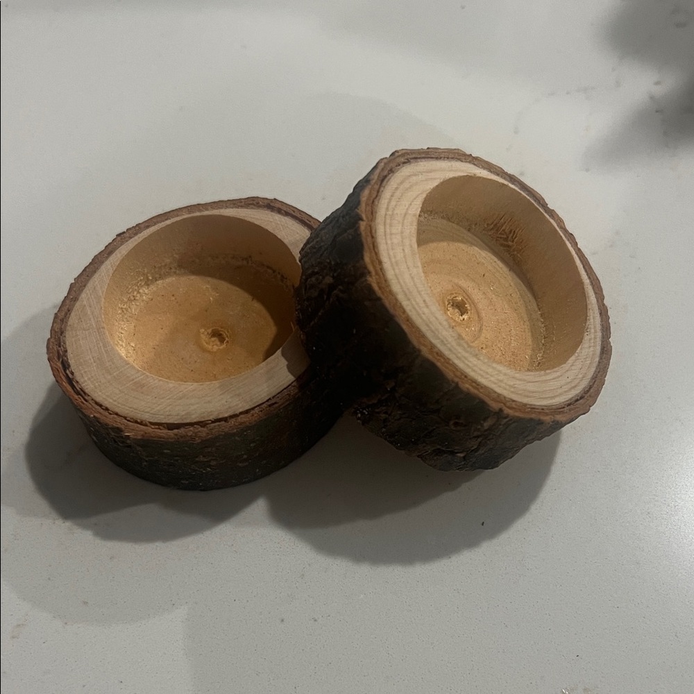 Rustic‎ Wood Tealight Candle Holders